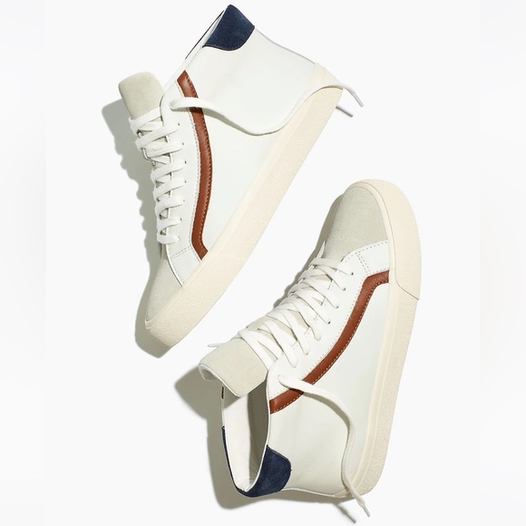 Madewell Sidewalk High-Top Sneakers in Colorblock Leather - Picture 2 of 14